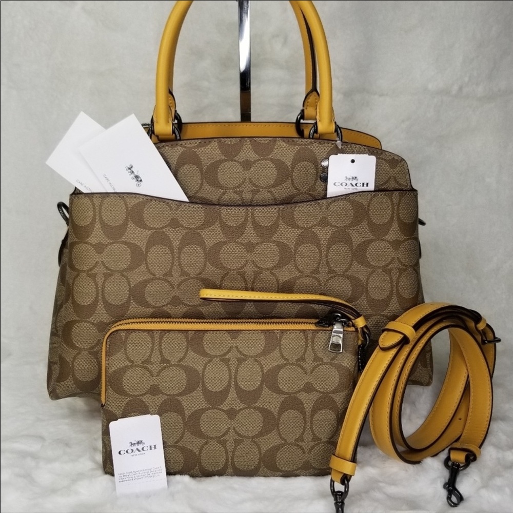 🎉BEST IN BAGS HP🎉Coach Lillie Satchel & XL DBL Zipper Wristlet Set! FIRM